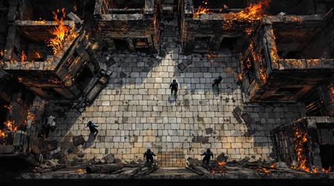 Burned street