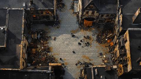 Burned street