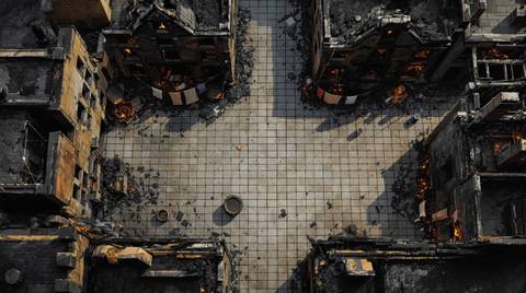 Burned street